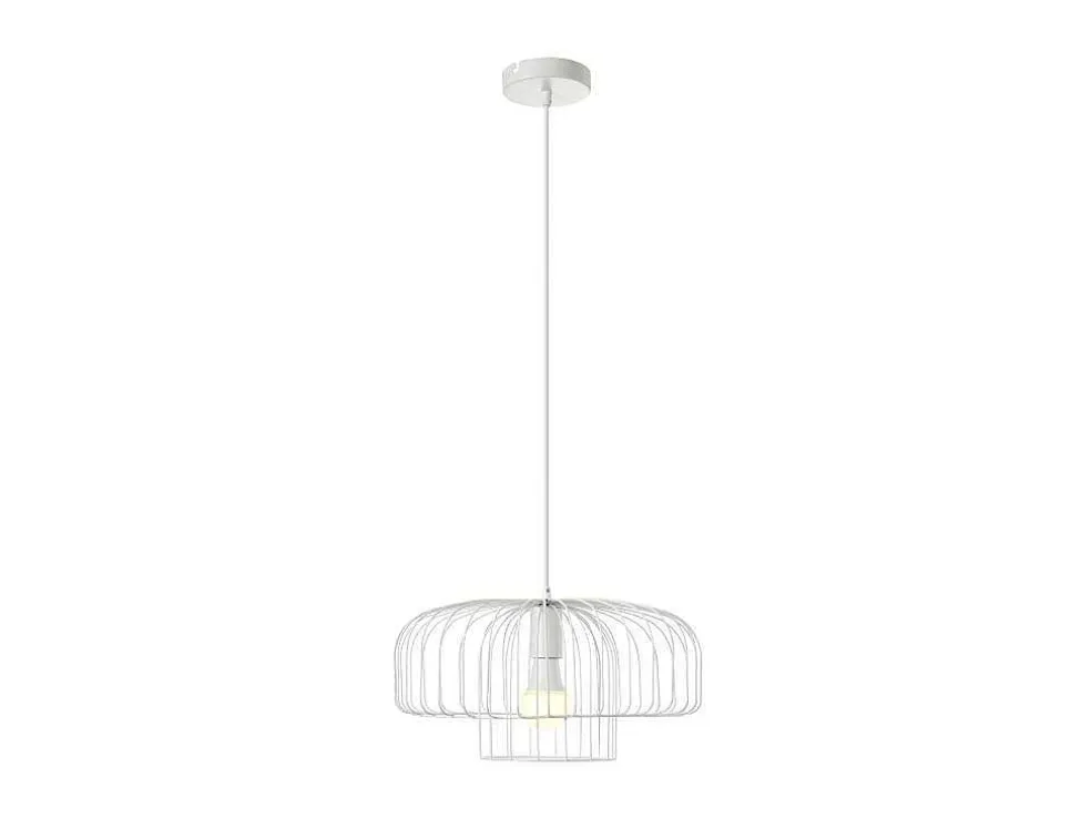 Hanglamp Met Draadstructuur Met Design-Stijl Van Metaal - D40 X H130 Cm - Wit - Andromaque