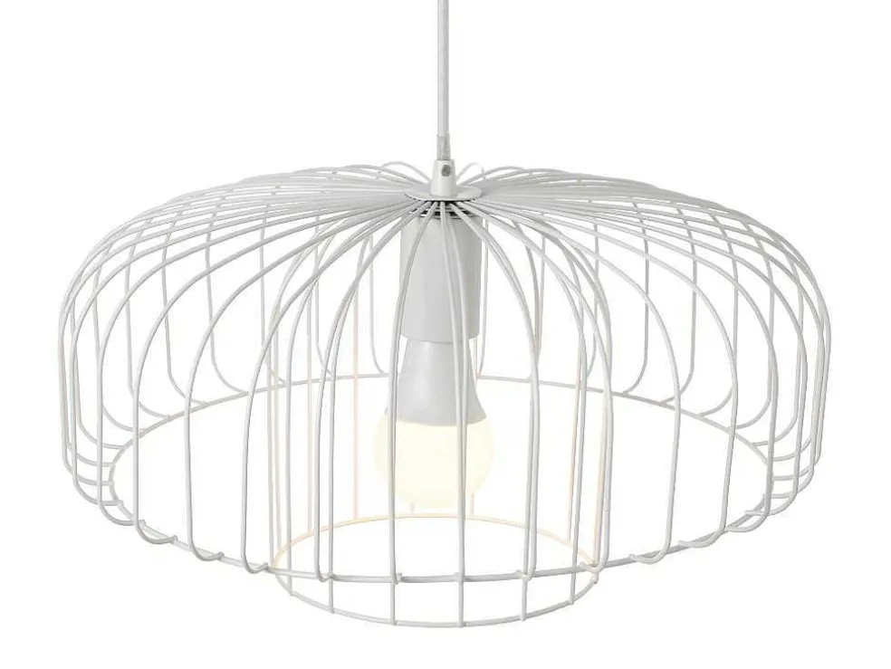 Hanglamp Met Draadstructuur Met Design-Stijl Van Metaal - D40 X H130 Cm - Wit - Andromaque