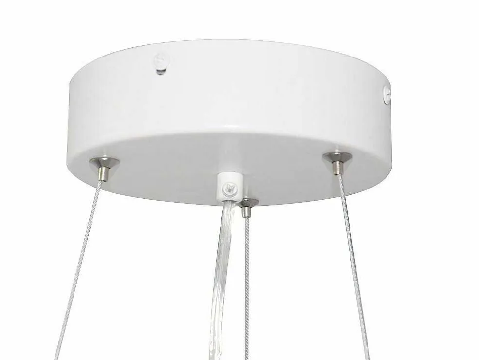 Hanglamp Met Ledverlichting Van Metaal En Aluminium - D45 Cm - Wit En Naturel - Derry