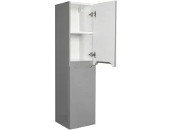 Hangmeubel Enkele Wastafel Met Kolom - Grijs - 80 Cm - Stefanie