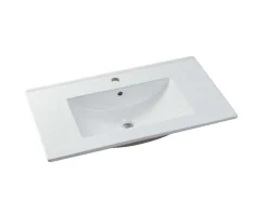Hangmeubel Enkele Wastafel Met Kolom - Grijs - 80 Cm - Stefanie