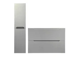 Hangmeubel Enkele Wastafel Met Kolom - Grijs - 80 Cm - Stefanie