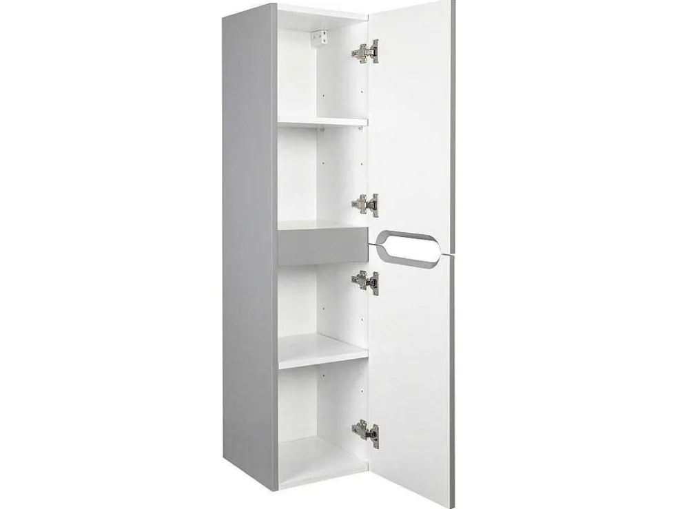 Hangmeubel Enkele Wastafel Met Kolom - Grijs - 80 Cm - Stefanie
