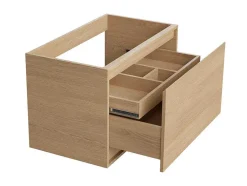 Hangmeubel Voor Badkamer Met Wastafel Om Erop Te Plaatsen - Eikenfineer - 80 Cm - Mesliva