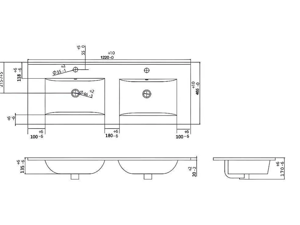 Hangmeubel Voor Badkamer Met Strepen Met Inbouwwastafel - Zwart - 120 Cm - Zevara