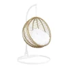 Hangstoel Van Gevlochten Hars - Beige Met Wit Kussen - Bontoc