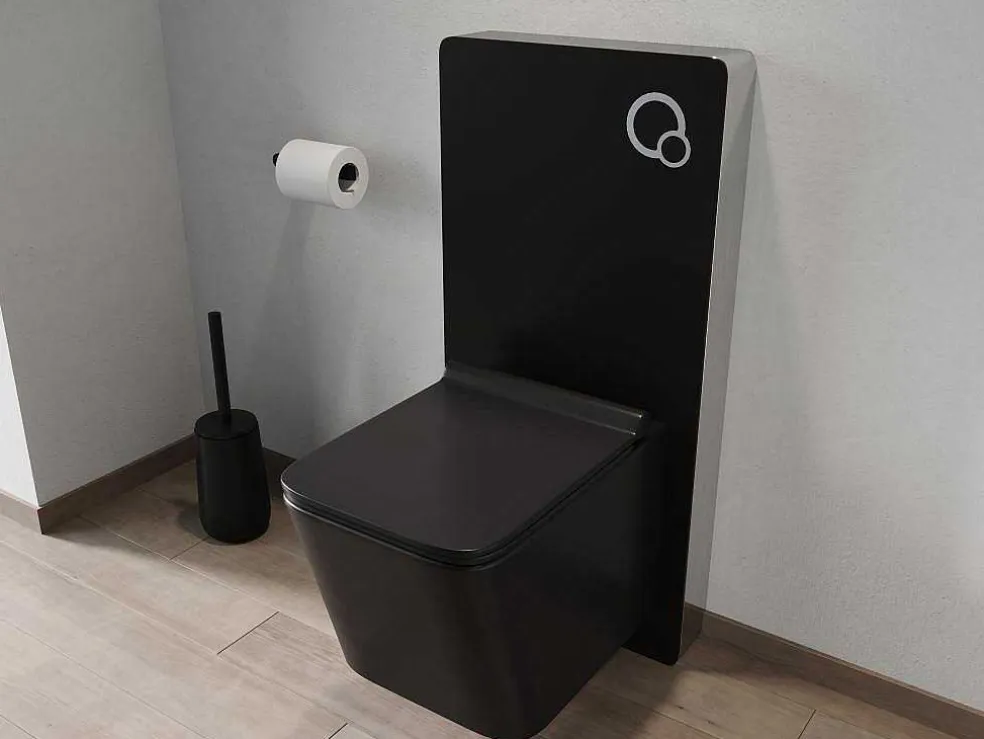 Hangtoilet Pakket In Mat Zwart Met Decoratieve Inbouwreservoir - Clemona