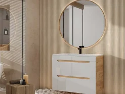 Hangwastafel Naturel En Wit - 80 Cm - Aruba