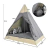 Hemel Tuinbed 2 Tot 4 Plaatsen - Beige Rotan En Grijs Deurgordijn - Inclusief Kussens - Voor Buiten