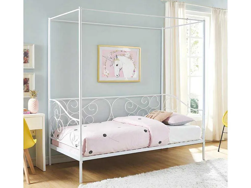 Hemelbed Vivian - 90X200 Cm - Wit