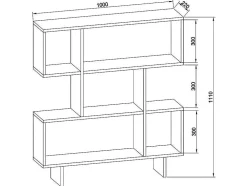 Hera Boekenkast, Wit, 100X22X111 Cm, Epikasa