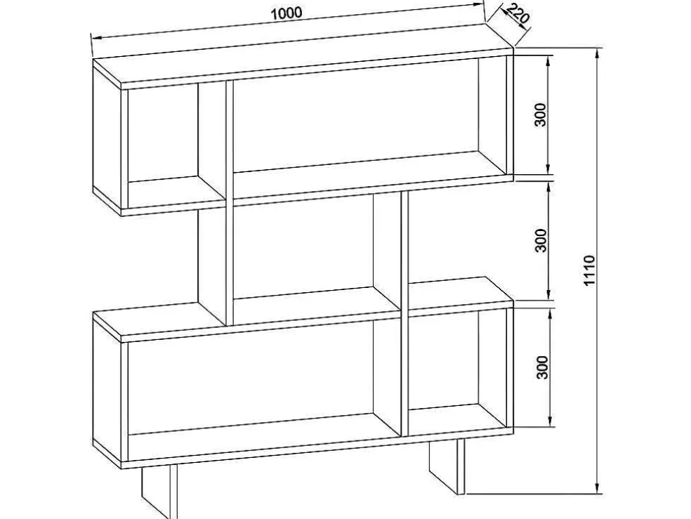 Hera Boekenkast, Wit, 100X22X111 Cm, Epikasa