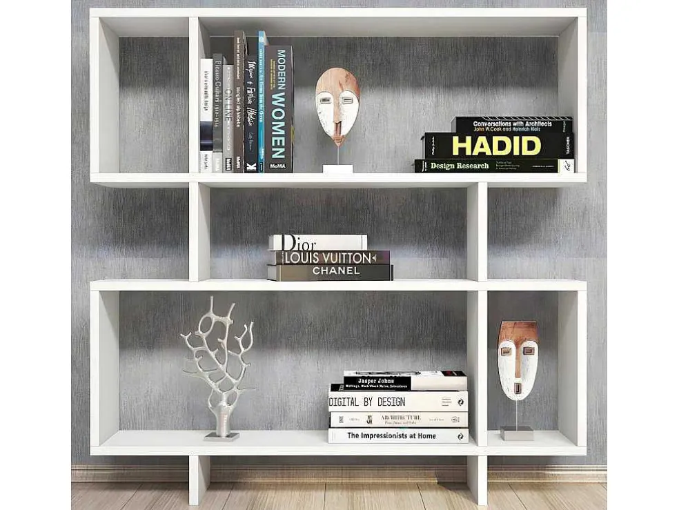 Hera Boekenkast, Wit, 100X22X111 Cm, Epikasa
