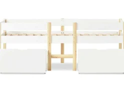 Hochbett Aus Massivem Kiefernholz Mit Schubladen 90 X 200 Cm Weis