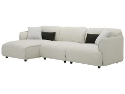 Hoekbank Met Hoek Links Van Beige Stof Damaca