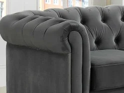 Hoekbank Van Fluweel Chesterfield - Antraciet
