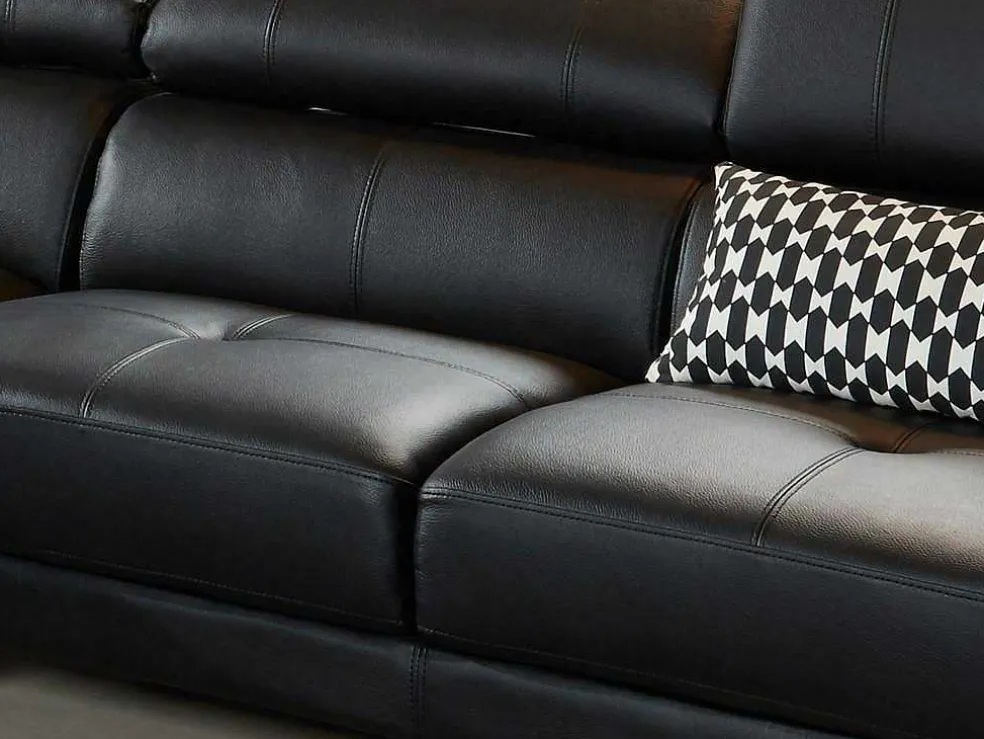 Hoekbank Van Hoogwaardig Leer Excelsior Ii - Zwart - Hoek Links
