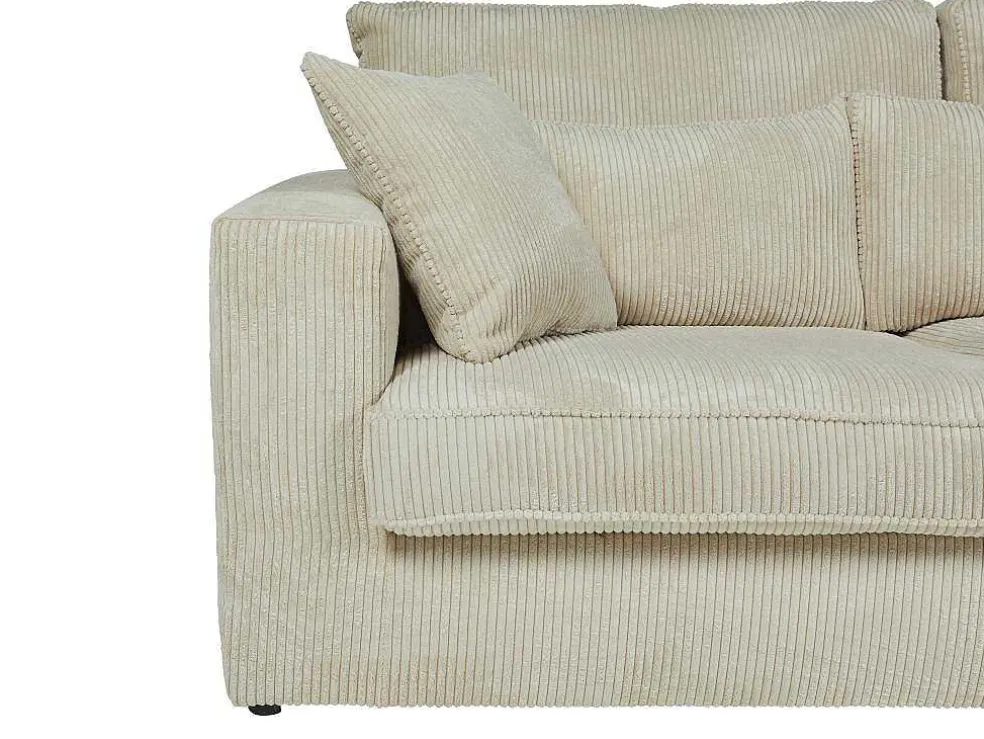 Hoekbank Van Ribfluweel Mondovi - Beige - Hoek Rechts