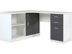 Hoekbureau Norwy - 2 Deuren & 2 Laden - Mdf Blad Met Granieteffect