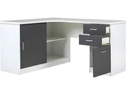 Hoekbureau Norwy - 2 Deuren & 2 Laden - Mdf Blad Met Granieteffect