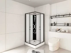 Hoekdouchecabine Met Massagefunctie - L80 X B80 X H225 Cm - Kivora