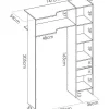 Hoekkledingkast Met Gordijn En 1 Deur - Met Spiegel - L231 Cm - Wit En Grijs - Bertrand