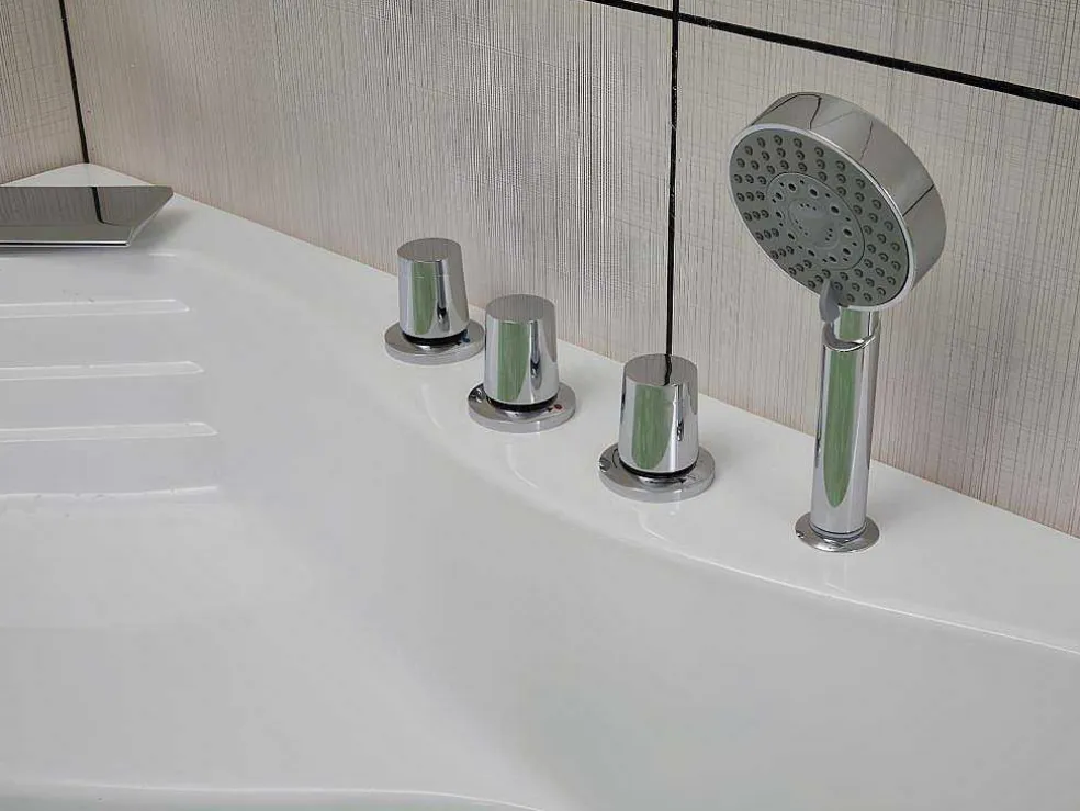 Hoekmassagebad Met Watervalsysteem Aglena - 2 Personen - 350 L - 150 X 150 X 60 Cm