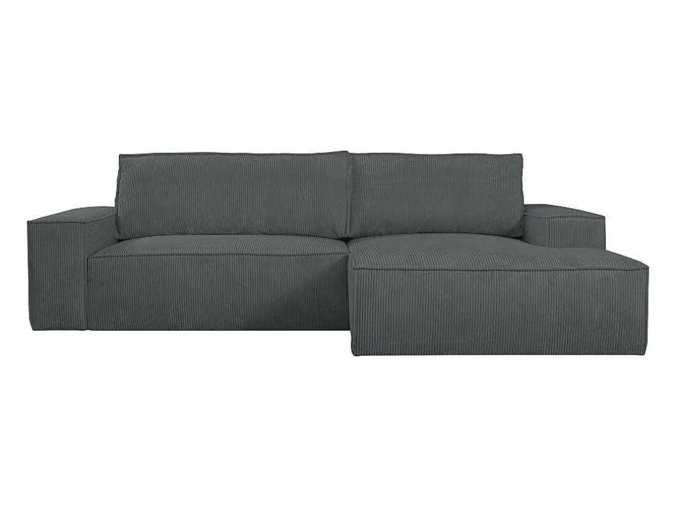 Hoekslaapbank Amelia Van Pascal Morabito - Ribfluweel - Antracietgrijs - Hoek Rechts