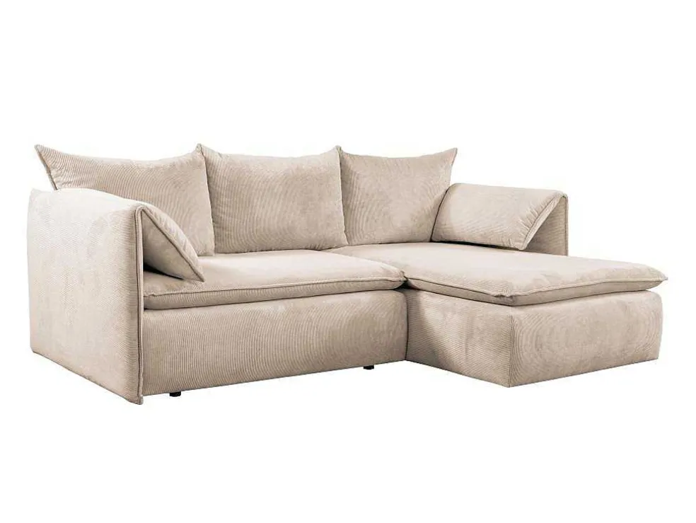 Hoekslaapbank Teodora Van Pascal Morabito - Ribfluweel - Beige - Hoek Rechts