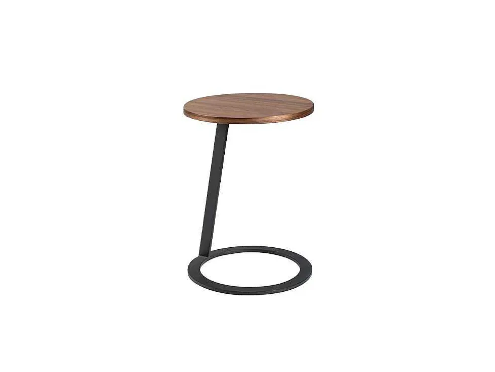 Hoektafel In Walnoothout En Zwart Staal 2115 Angel Cerda
