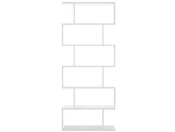Hoge Stellingkast Tomini - 6 Vakken - Kleur: Wit