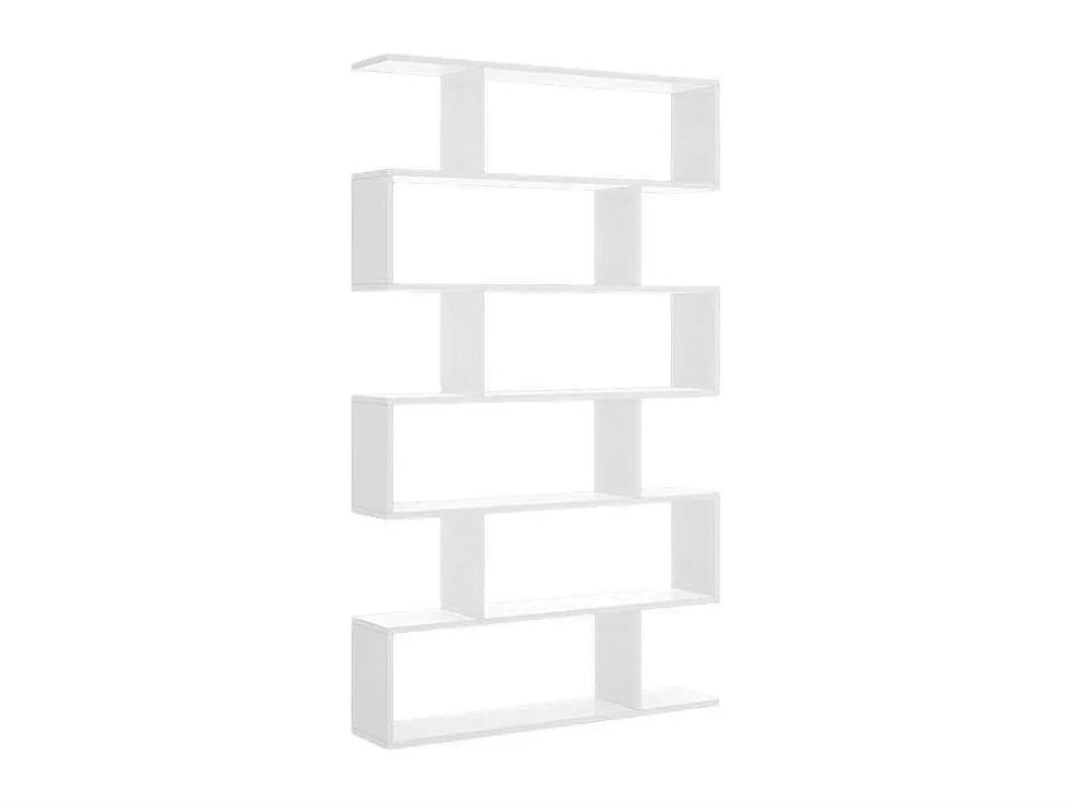 Hoge Stellingkast Tomini - 6 Vakken - Kleur: Wit