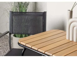 Holmbeck Tuinmeubelset Tafel, 2 Stoelen Naturel,Zwart.