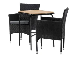 Holmbeck Tuinmeubelset Tafel, 2 Stoelen Naturel,Zwart.