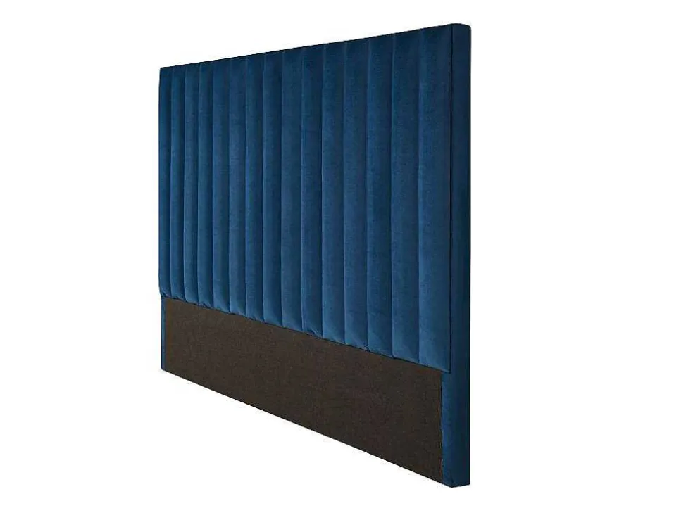 Hoofdeinde Sarah Met Verticale Naden - 140 Cm - Fluweel - Donkerblauw