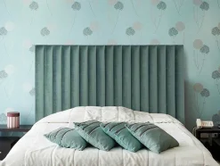 Hoofdeinde Sarah Met Verticale Naden - 160 Cm - Fluweel - Amandelgroen