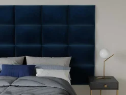 Hoofdeinde Wandpanelen Bartel - 200 Cm - Fluweel - Blauw - Van Pascal Morabito