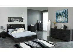 Hoogpolig Tapijt Ecume - Hand Getuft - Zwart En Wit - 200 X 290 Cm