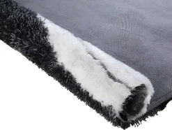 Hoogpolig Tapijt Ecume - Hand Getuft - Zwart En Wit - 160 X 230 Cm