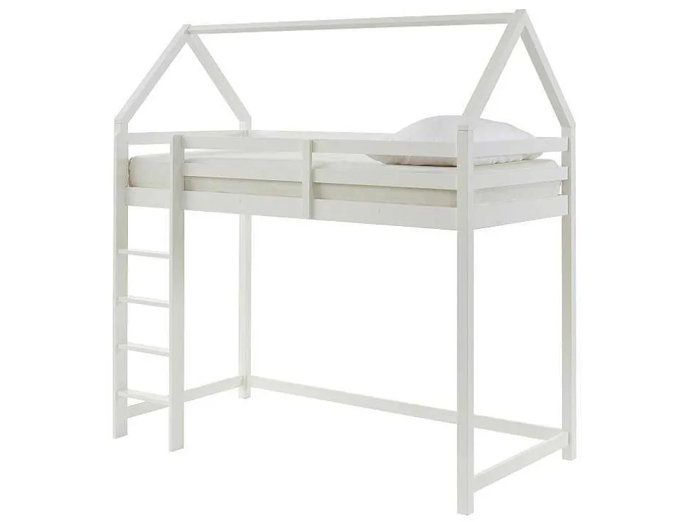 Hoogslaper 90 X 190 Cm - Massief Grenen - Wit - Tarzia
