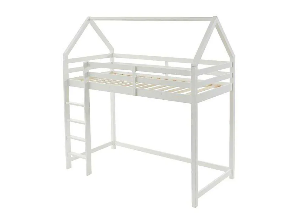 Hoogslaper 90 X 190 Cm - Massief Grenen - Wit - Tarzia