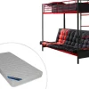 Hoogslaper 90 X 190 Cm - Met Slaapbank - Metaal - Zwart En Rood + Futon + Matras - Modulo V