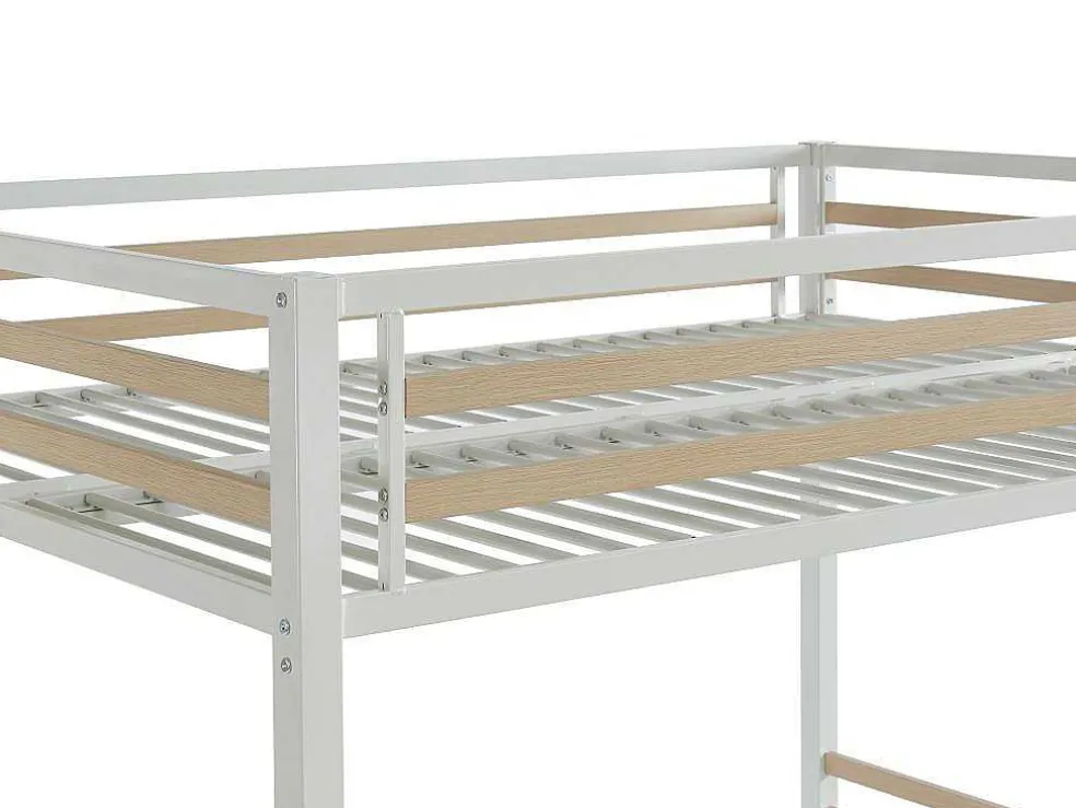 Hoogslaper 140 X 200 Cm - Metaal En Mdf - Wit - Jogui