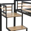 Hoogslaper 140 X 200 Cm - Metaal En Mdf - Zwart En Naturel - Jogui