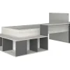 Hoogslaper 90 X 200 Cm Met Opbergruimte En Bureau - Kleur: Naturel En Antraciet - Rigali