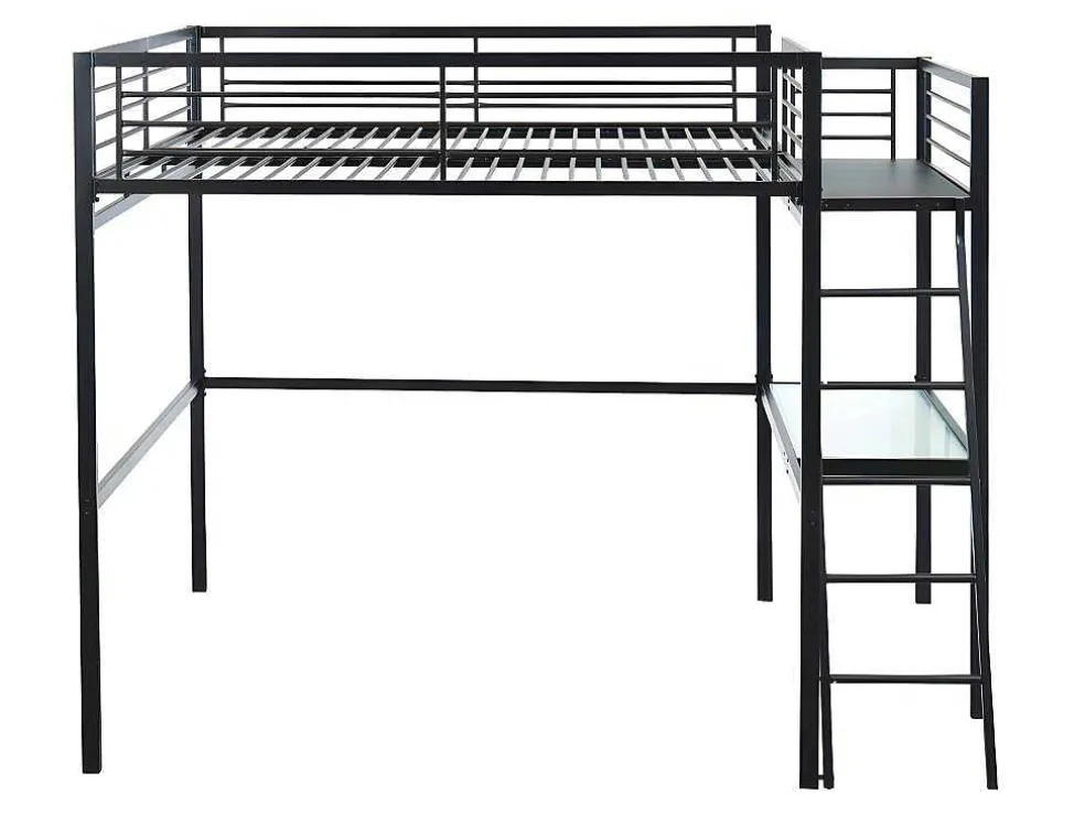Hoogslaper Casual - Met Bureau - Kleur: Antraciet - Inclusief Matras 140 X 190 Cm