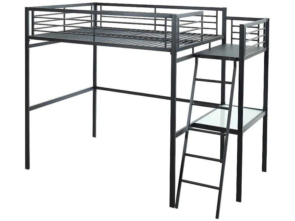 Hoogslaper Casual Ii - Bed 140 X 190 Cm - Bureau - Antraciet
