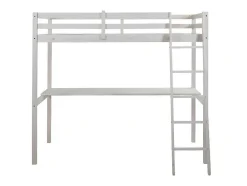 Hoogslaper Gedeon - 90 X 190 Cm - Met Bureau - Massief Grenen - Gebleekt