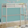 Hoogslaper Gedeon Ii - 90 X 190 Cm - Massief Grenen - Gebleekt + Matras
