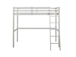 Hoogslaper Gedeon Ii - 90 X 190 Cm - Massief Grenen - Gebleekt + Matras